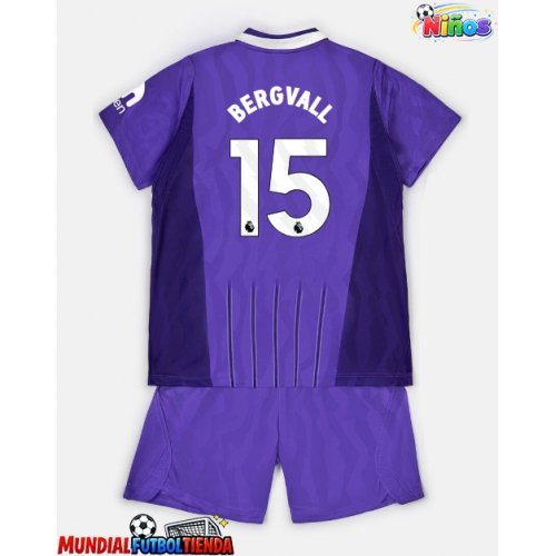 Camiseta Tottenham Hotspur Lucas Bergvall #15 Tercera Equipación Replica 2026-27 para niños mangas cortas (+ Pantalones cortos)